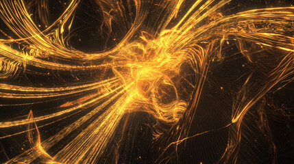 Fiery bird in a cosmic setting surrounded by radiant highlights and golden hour glow creating a breathtaking natural scene.