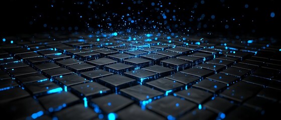 Obraz premium Glowing Cubes Abstract Background.