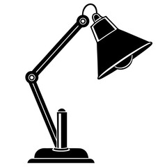 Desk Lamp Silhouette Black Vector