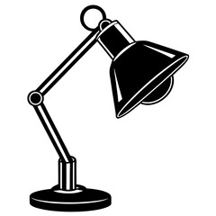Desk Lamp Silhouette Black Vector
