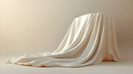A smooth, elegant fabric draped over a surface, creating a serene and inviting atmosphere.