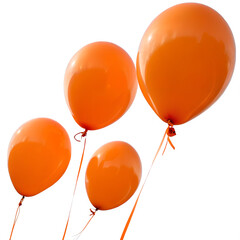 Orange Balloons on Transparent Background