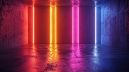 abstract futuristic with glowing neon light and grid line pattern background technology style or geometric backdrops 3d rendering