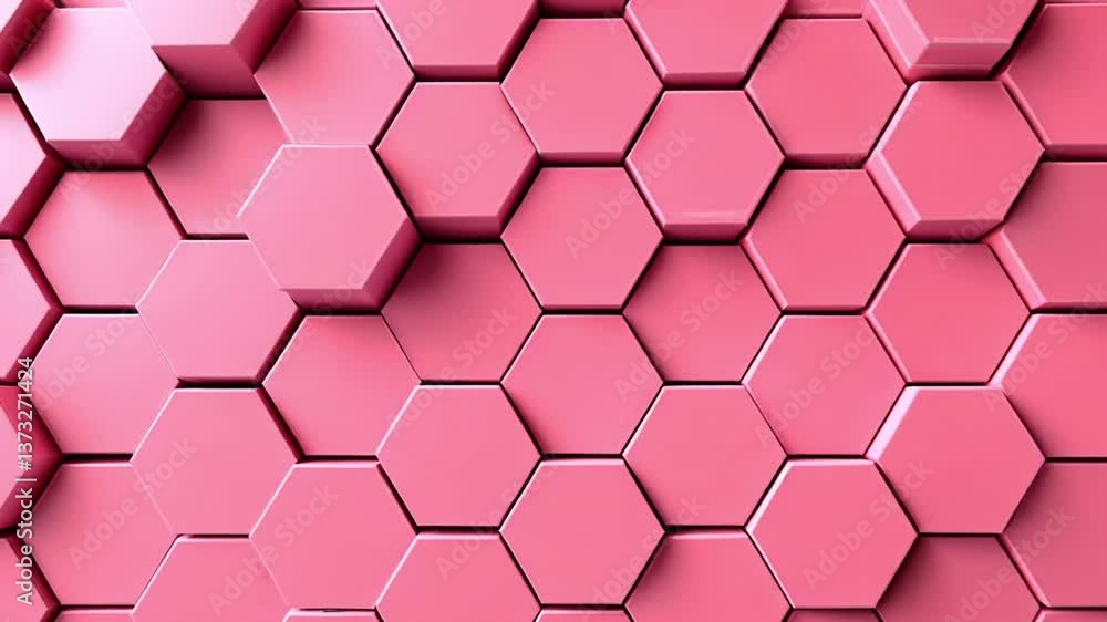 Poster vibrant pink hexagon pattern modern geometric design with abstract background and texture for creati