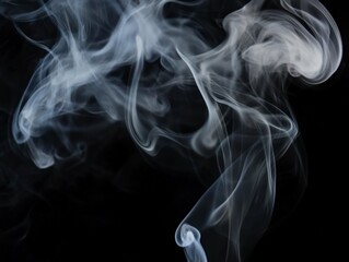Black Background Smoke in Raw Style Photo: Dramatic Art for Abstract Posters and Decor