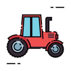 Naklejka premium Vector illustration of a red tractor with a simple design.