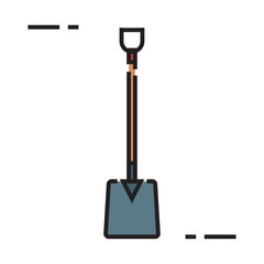 Vector illustration of a shovel with a simple design.