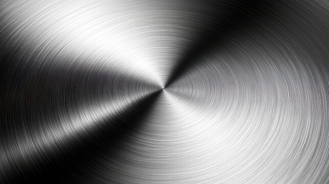 blurry shiny radial aluminum color grey circular brushed silver metallic abstract background