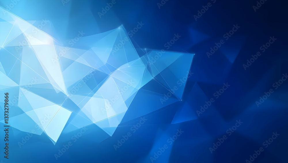 Poster an abstract blue background featuring elegant geometric shapes and patterns, perfect for digital des