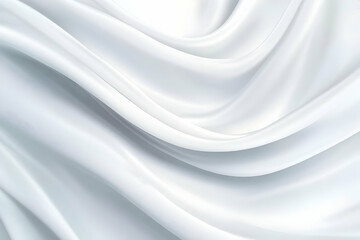 Obraz premium A smooth white fabric texture, displaying elegant waves and subtle sheen, perfect for backgrounds or design projects.