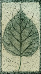 Obraz premium A detailed close up of a leaf with intricate vein patterns