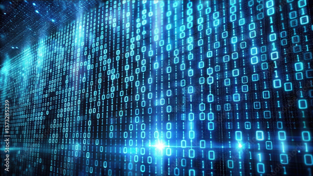 Leinwandbilder Turning Text into Binary Code with Gigapixel Low Resolution Image