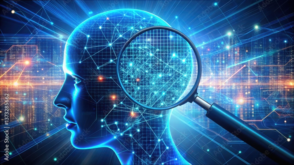 Aufkleber AI Language Intent Detection Concept in Digital Mind Visualization