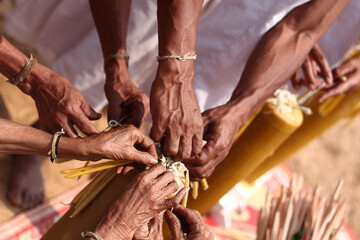 The Karen people's ritual of making merit for the land, water, forests and all things on earth, Umphang District, Tak Province, Thailand