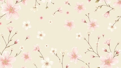 Delicate Spring Blooms Pattern Design