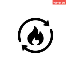 Black single metabolism icon, simple organism reaction conversion symbol flat design pictogram vector for app logo ads web webpage button ui ux interface elements isolated on white background