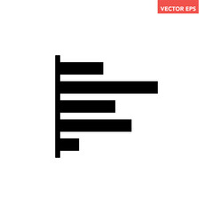 Black single horizontal graph glyph icon, simple business diagram flat design pictogram vector for app ads web banner button ui interface elements isolated on white background