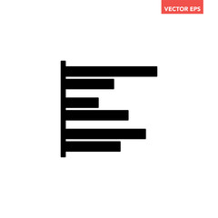 Black single horizontal graph glyph icon, simple business diagram flat design pictogram vector for app ads web banner button ui interface elements isolated on white background
