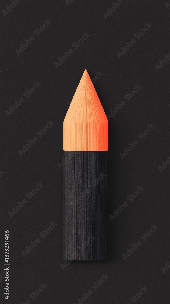 Aufkleber a sharpened pencil with an orange tip rests vertically on a dark background, emphasizing its sleek d