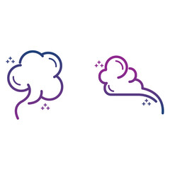 Set of smoke vector icons on a white background