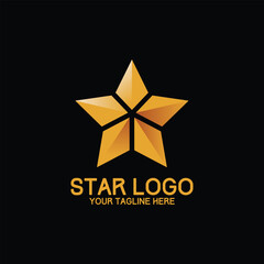 Obraz premium Golden star logo design