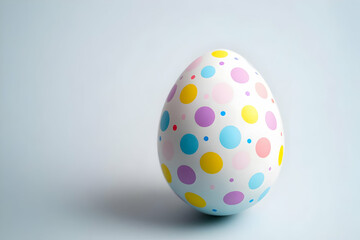 A beautifully decorated Easter egg featuring colorful polka dots, perfect for spring celebrations and festive decorations.