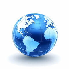 A detailed view of the Earth, showcasing continents and oceans in vibrant blue. Ideal for educational and environmental themes.