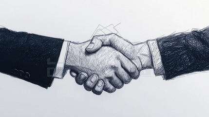 Two hands engaged in a handshake, symbolizing agreement, cooperation, and partnership in a professional context.