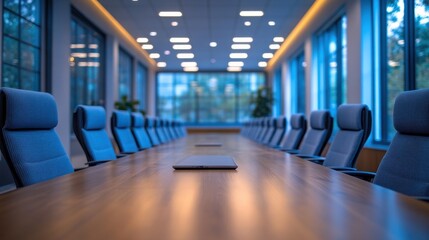 empty conference room with table