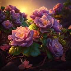 Fototapeta premium bouquet of purple flowers
