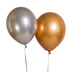 Silver and Bronze Balloon isolated on Transparent Background