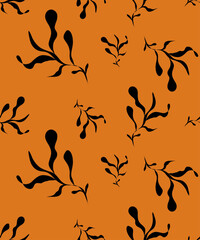 Black stripes of a tiger seamless pattern