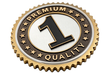Fototapeta premium Premium Quality No. 1 Label with Gold, Bronze, and Silver Elements