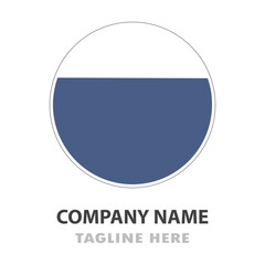 Half-filled circle logo, modern and minimalist design