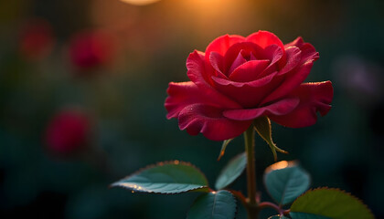 red rose in the garden