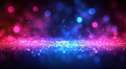 A blurry image of a blue and red background with many small dots