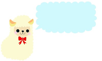 アルパカのメッセージイラストフレーム