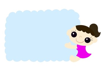 かわいい女の子のメッセージカード