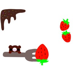 クマとストロベリーチョコのメッセージカード