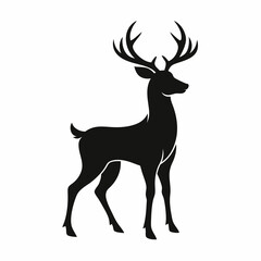 Fototapeta premium vector deer vector silhouette white background