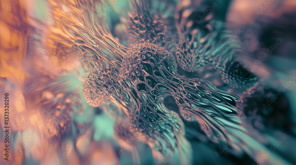 Poster vibrant and colorful abstract background featuring surreal dreamlike patterns and textures creating 