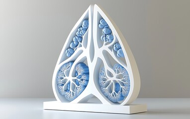 Lungs Art Display, White Background