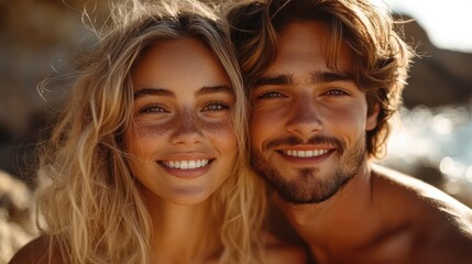 Fototapeta premium happy young couple