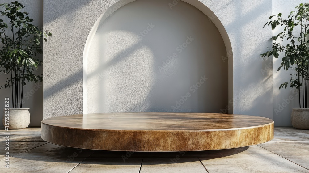 Poster modern podium or pedestal display with platform concept on white background blank shelf stand for sh