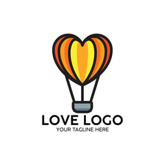 Heart-Shaped Hot Air Balloon Logo