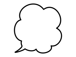 シンプルな手書きの吹き出し（雲形）