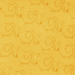 Elephant love vector animal seamless repeat pattern design background, gift wrap paper