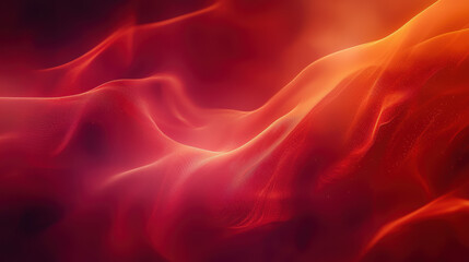 Fototapeta premium Abstract digital artwork featuring flowing waves in vibrant red and orange hues, creating sense of warmth and movement