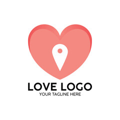 Heart-shaped logo with location pin