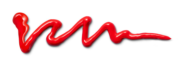 チューブから絞り出された赤い絵の具